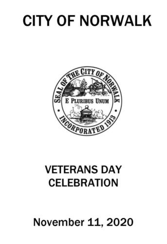 Norwalk Military & Veterans Liasion Committee - Veterans Day 2020